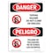 Signmission OSHA Danger, Tipping Hazard Do Not Climb Bilingual, 10in X 7in Rigid Plastic, OS-DS-P-710-VS-1792 OS-DS-P-710-VS-1792 - alternate 1